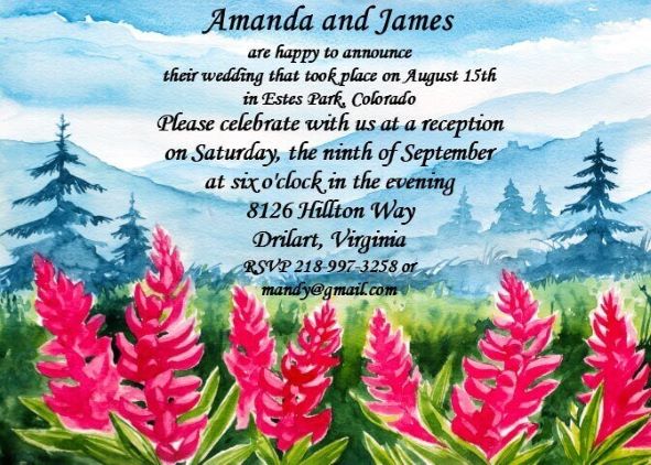 Mountain Reception Only Party Invitations