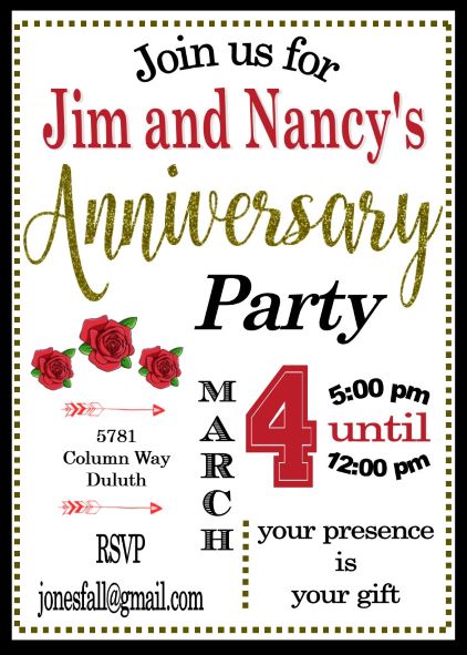 Anniversary Party Invitations