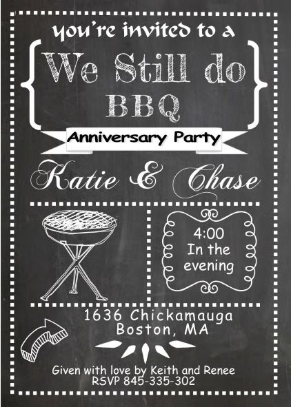 We still do bbq anniversary Party Invitations