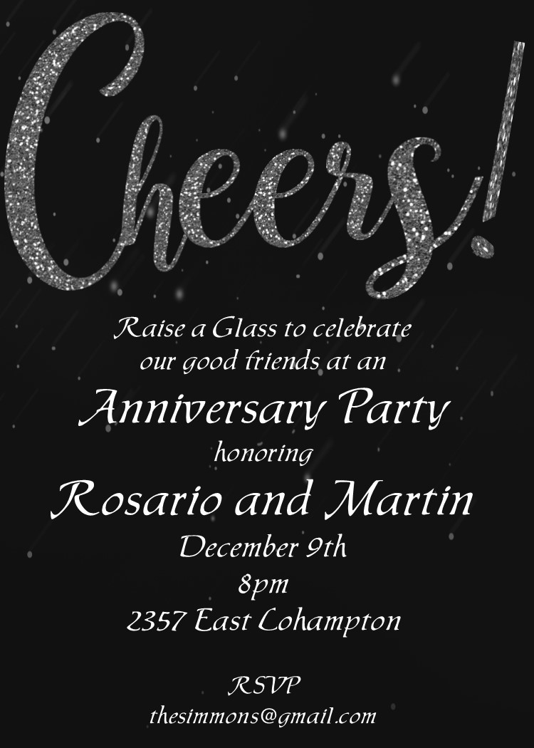Cheers! Anniversary Party Invitations