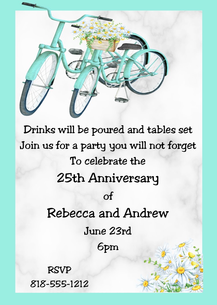 Country Bikes Anniversary Party Invitations