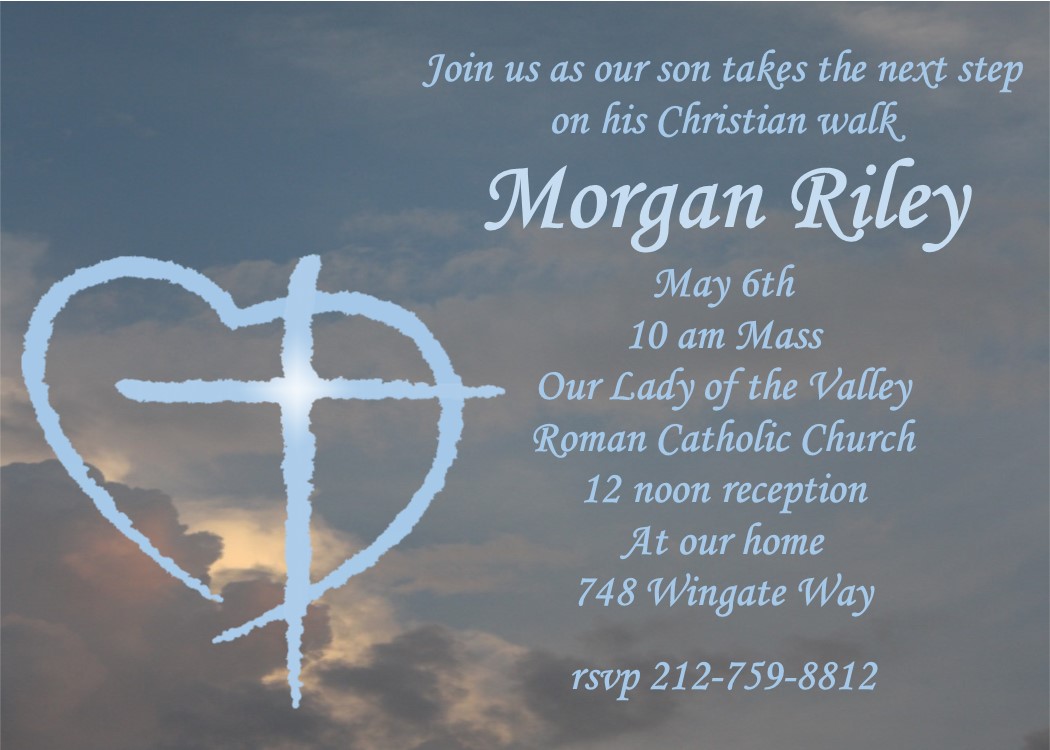 First Holy Communion sky and cross party invitations
