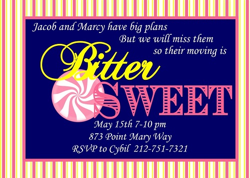 Bitter Sweet- Going Away Party Invitations