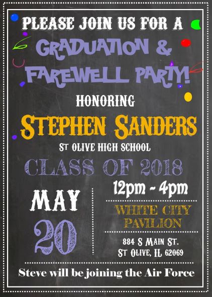 going away party on a chalkway invitations