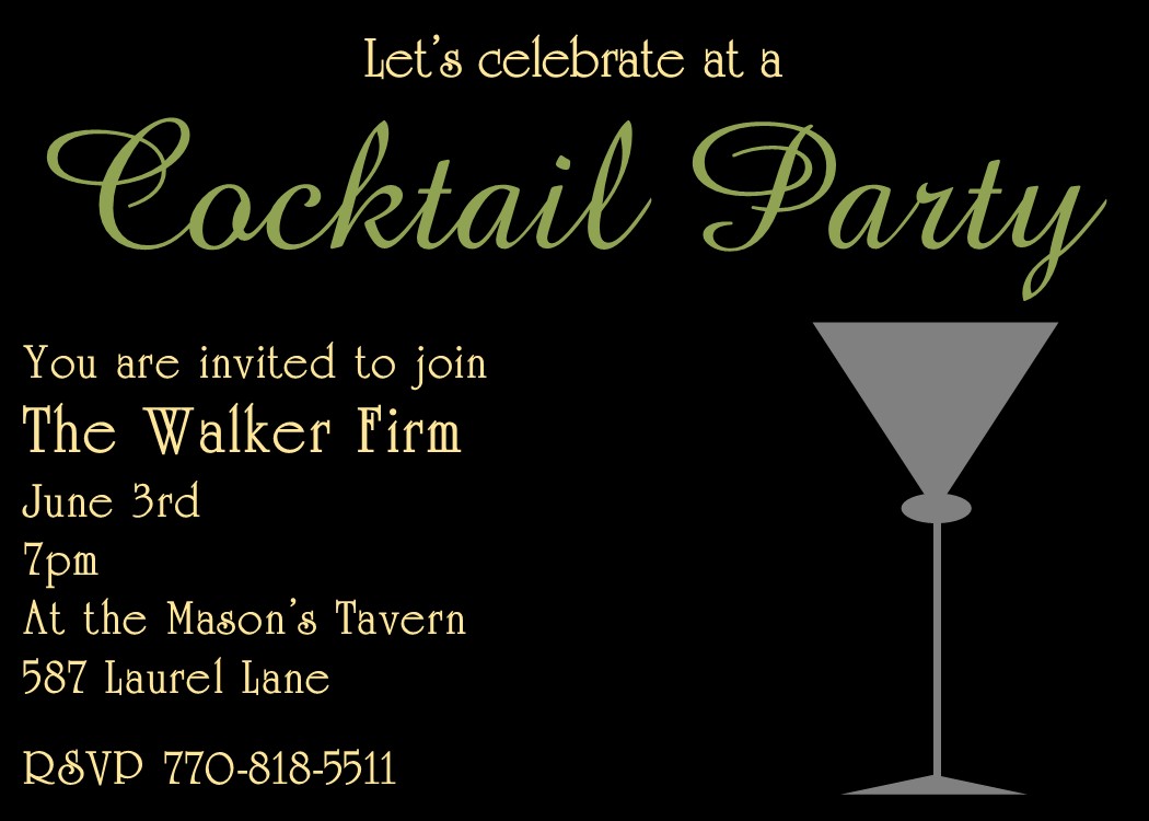 Swanky cocktail party invitation