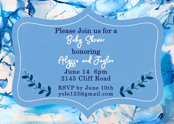 abstract baby shower invitations
