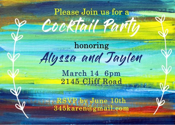 Cocktails and Colors invitations