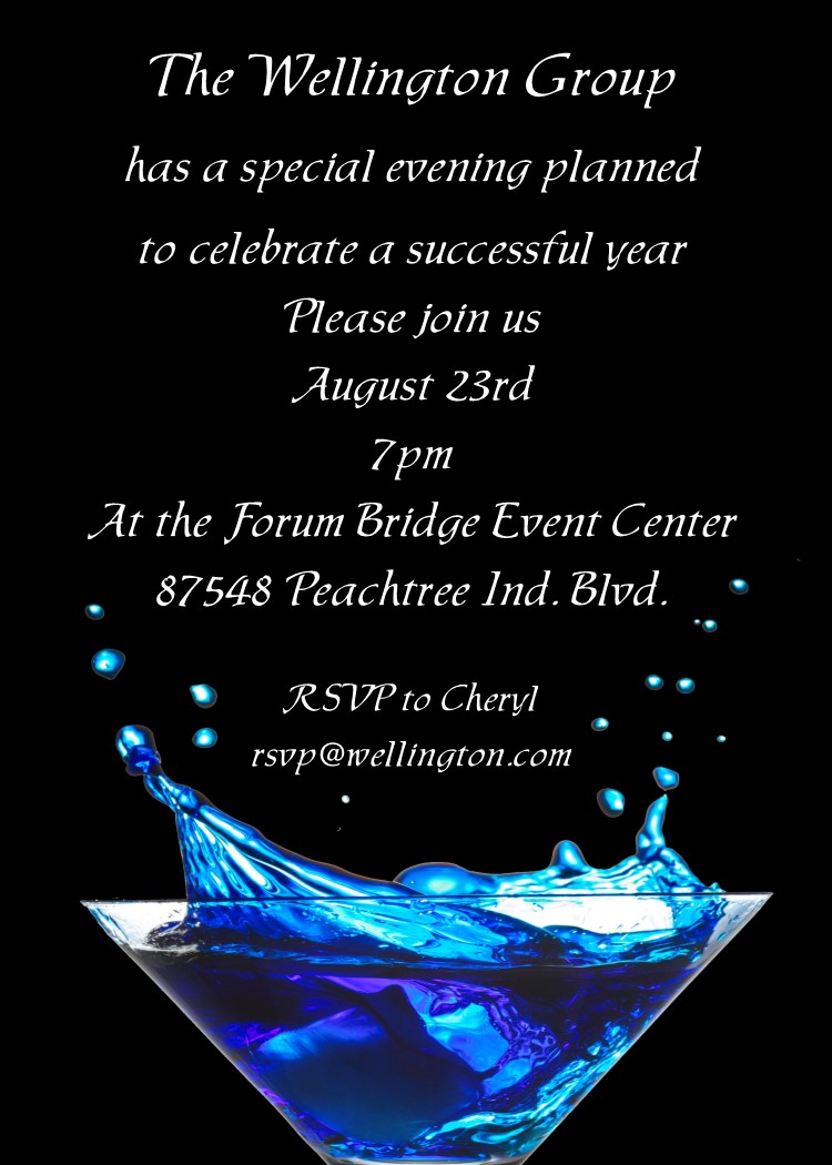 Fine Blue custom 21st birthday party invitation