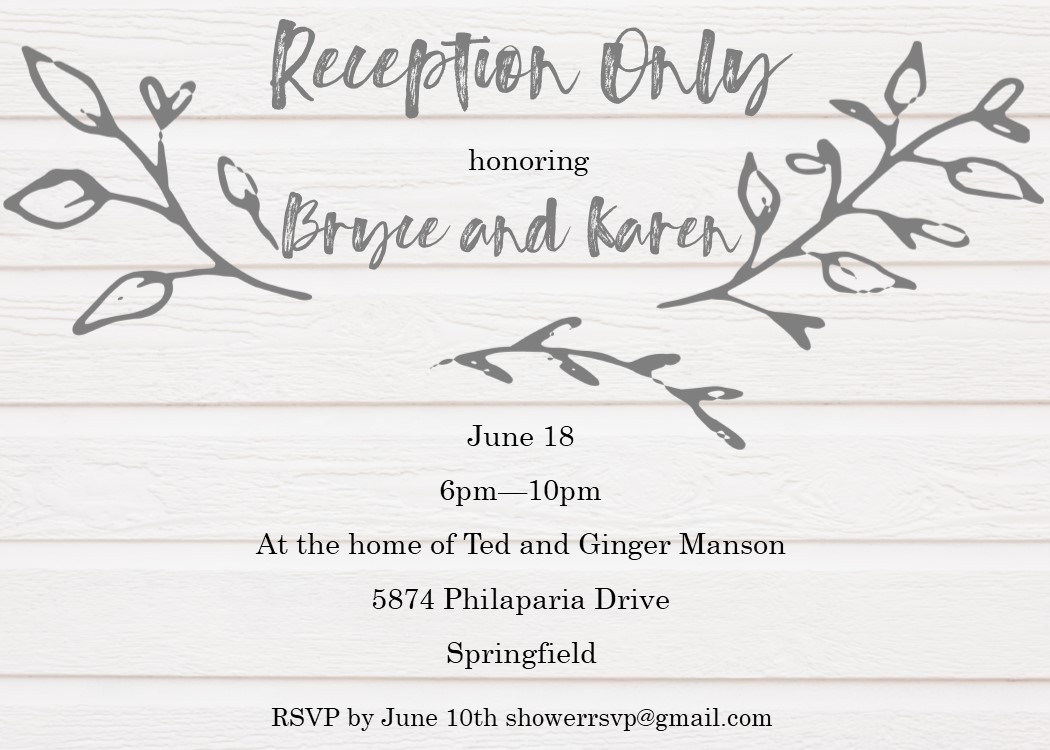 Shiplap reception only Invitations