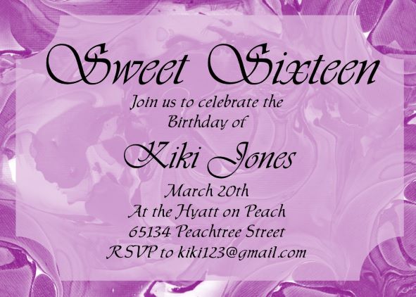 pantone brush sweet 16 invitations