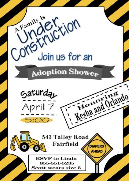 Building a Family - Adoption Shower Party Invitation