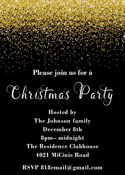 Christmas Glitter Party Invitations