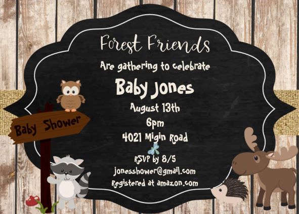 2766 Friends of the Forest Couples baby Shower cards