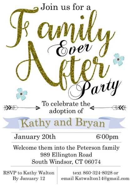 Family Ever After - Adoption Shower Party Invitation
