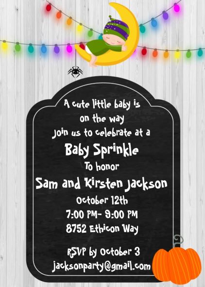 Baby Moon baby shower invitations