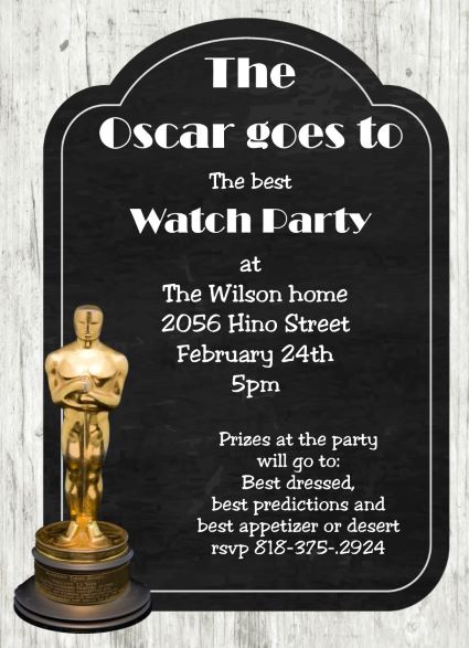 Oscars Invitation Template from www.partyinvitations.com