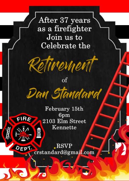 Firefighter Retirement Party Invitations