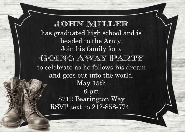 Army going away Party Invitation
