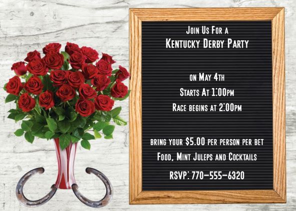 letterboard Kentucky Derby Party Invitations