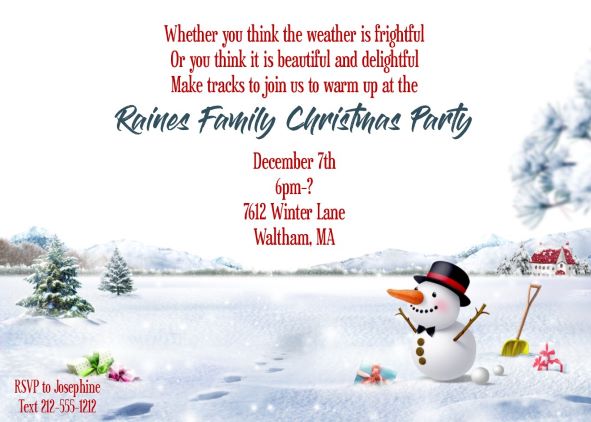 2861 Winter Wonderland Christmas Party Invitations