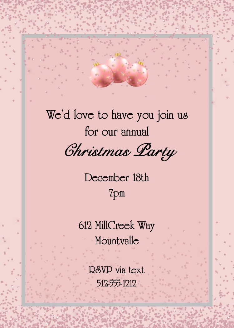 Pink tiny bulbs Christmas Invitations