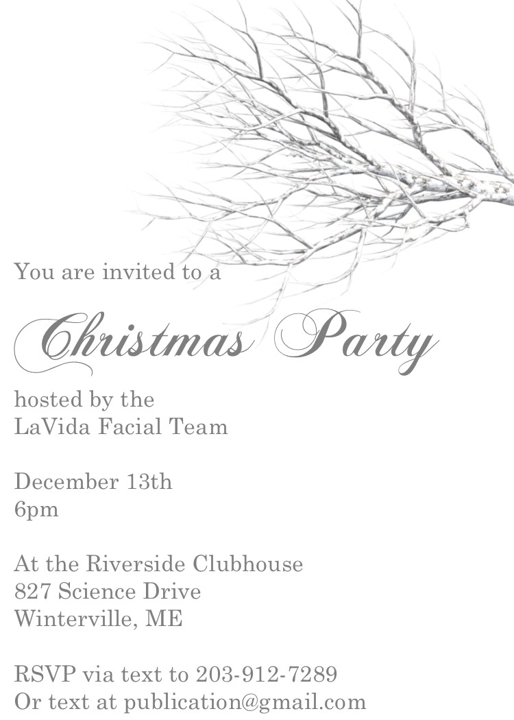 Winter Tree Christmas Party invitations