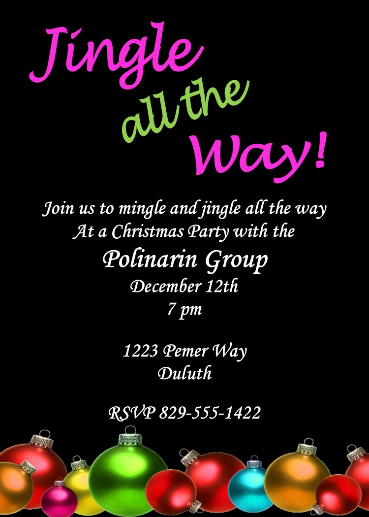 Jingle all the Way Christmas Party invitations