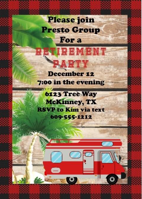 RV Retirement Party Invitations