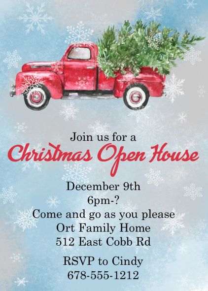 Christmas Truck Party Invitations