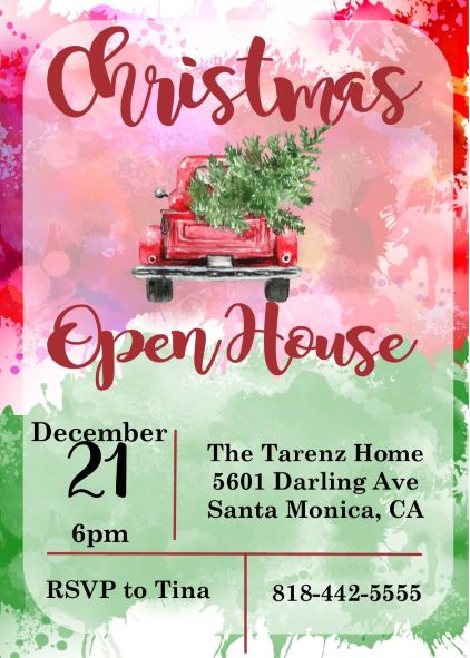 Christmas Tractor Party Invitations