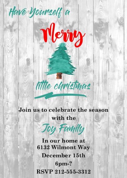 Merry little Christmas Party invitations
