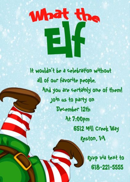 What The Elf? Company Christmas Invitations