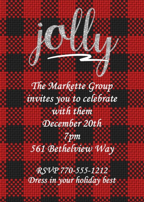 Buffalo Plaid Christmas Party Invitations