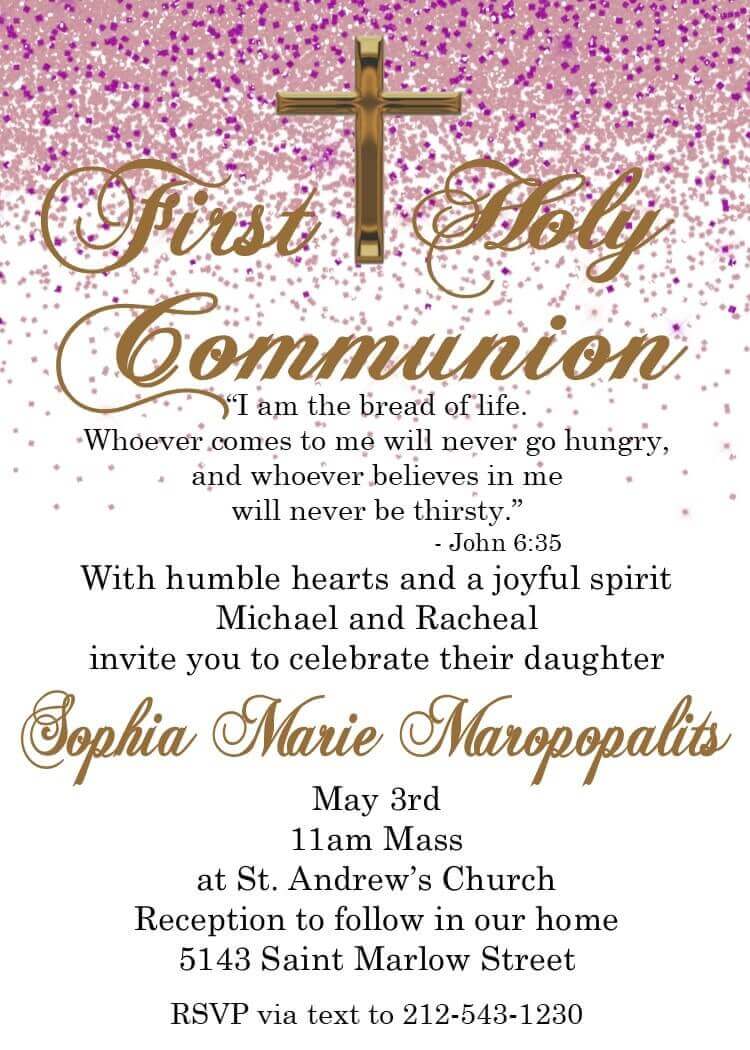First Communion Party Invitations New