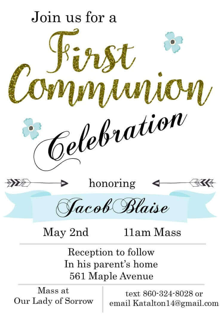 Celebration First Holy Communion Party Invitations