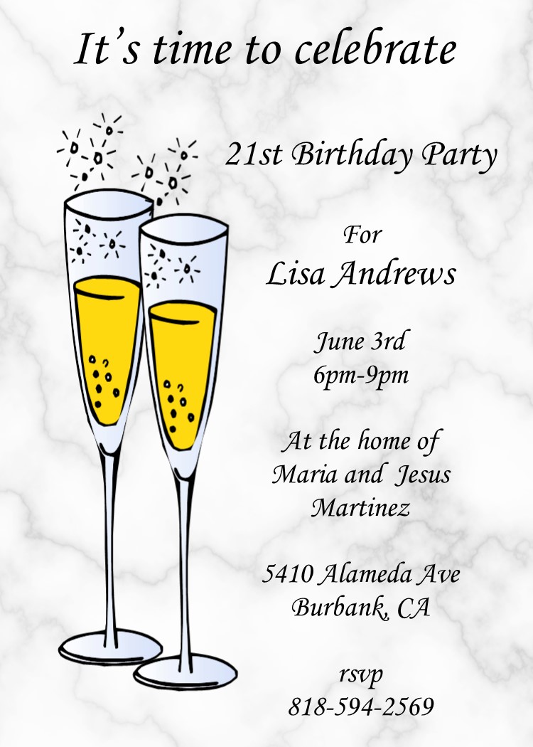 21st birthday party invitation