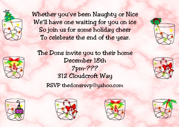 Christmas Cocktail Company Party Invitations