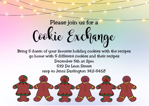  Christmas cookie exchange Party Invitations