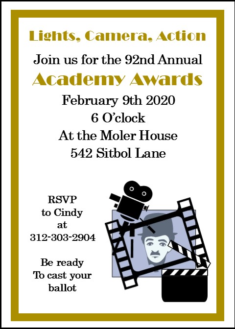 academy awards party invitations and oscar invitations new