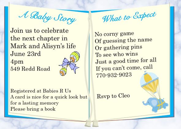 Baby Shower Party Invitations