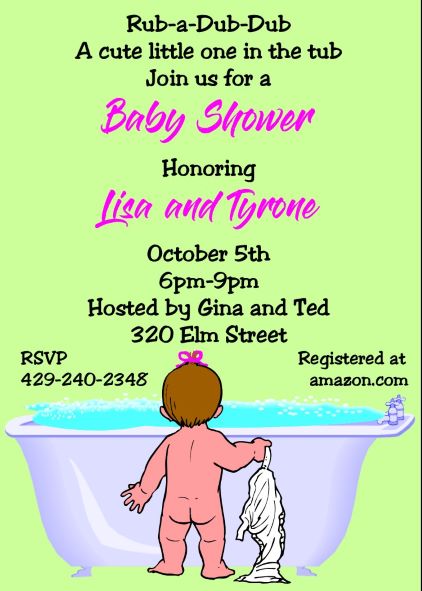 Baby Girl Shower Party Invitations