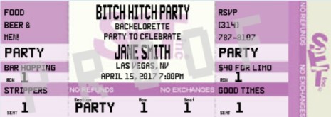 Bitch hitch bachelorette Party Invitations