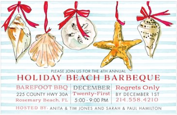 Tropical Christmas Holiday Party Invitations Ornaments