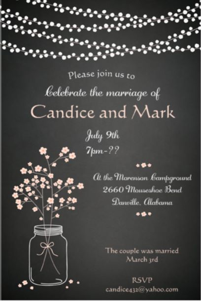Chalkboard Country Party Invitations