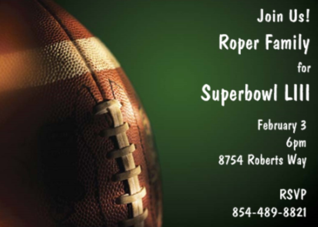 super bowl party invitations 2019 football superbowl party flyer template