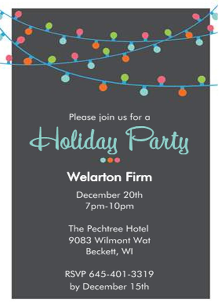 christmas lights Party Invitation