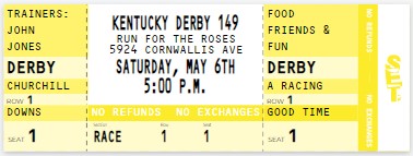 Kentucky Derby Party Ticket Invitation